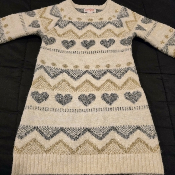 Cat & Jack Girl's Heart Zig‎ Zag Toddler Fall Sweater Dress. Size 2T - Picture 6 of 8